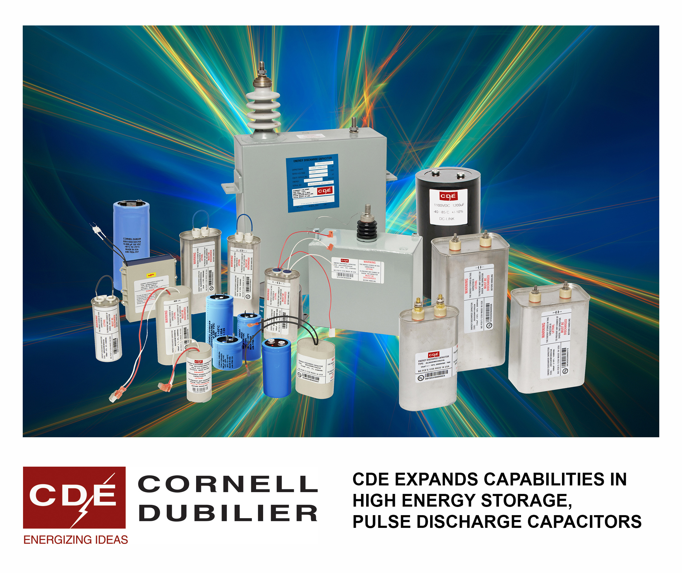 Expanded High-Energy Storage, Pulse-Discharge Capacitors